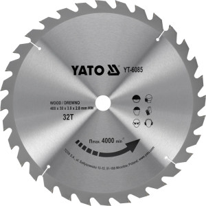 Tarcza widiowa YATO 400 x 32 zęby x 30 mm (YT-6085). Felgi
