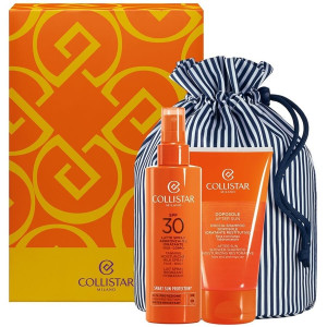 Zestaw kosmetyków do ochrony przeciwsłonecznej Collistar Mleczko do opalania nawilżające Spf 30 200 ml + Żel pod prysznic po opalaniu do ciała i włosów 150 ml + Torebka kosmetyczna (801515000