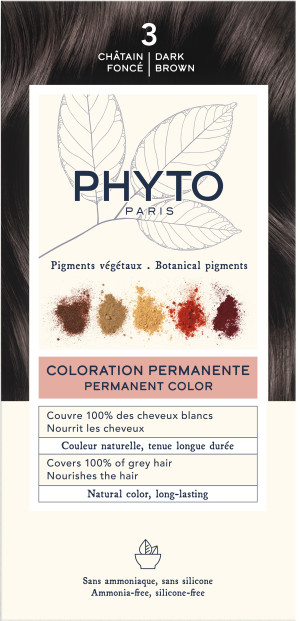 Krem-farba Phyto Color № 3 Dark Brown (3338221002525). Farby do włosów