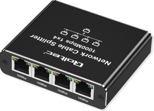 Rozdzielacz sieciowy Qoltec Ethernet mini SWITCH 1 x 4 RJ45 1000Mb/s USB-C (5901878522937). Kable, adaptery i przejściówki