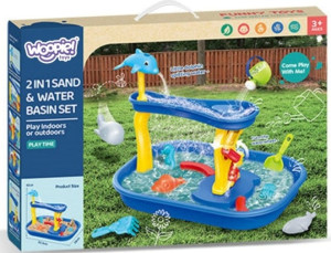 Stolik wodny Woopie Wodospad delfinek 11 elementów 53682 (5906280653682). Zabawki na plażę, do piaskownicy i wanny