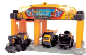 Zestaw do zabawy Dickie Toys Budowlana mikrostacja Volvo 3 pojazdy z efektem dźwiękowym i świetlnym 3725010 (4006333094125). Autka i pojazdy zabawkowe