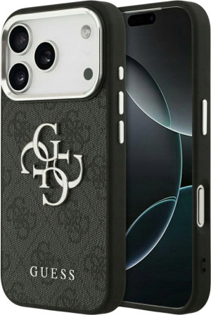 Etui plecki Guess 4G Big 4G Classic Logo do Apple iPhone 17 Pro Max Black/Silver (3666339517786). Etui i pokrowce na telefony