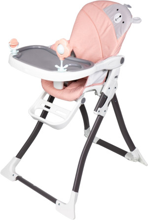 Krzesełko do karmienia EcoToys składane Różowe (5903089066163). Krzesełka do karmienia