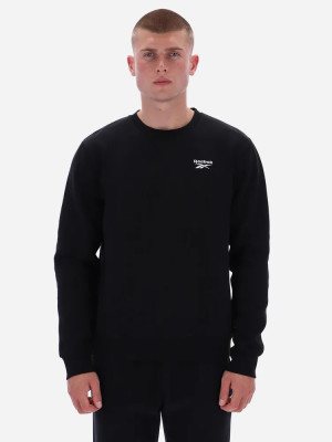 Bluza bez kaptura męska Reebok Kai Small Logo Crewneck Swe 100240743 M Czarna (1200175387633). Bluzy bez kaptura męskie