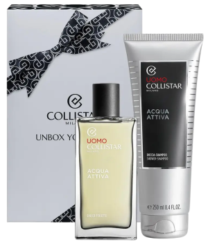 Zestaw męski Collistar Uomo Acqua Attiva Woda toaletowa 100 ml + Perfumowany żel do włosów i ciała 250 ml (8015150009652). Perfumy męskie