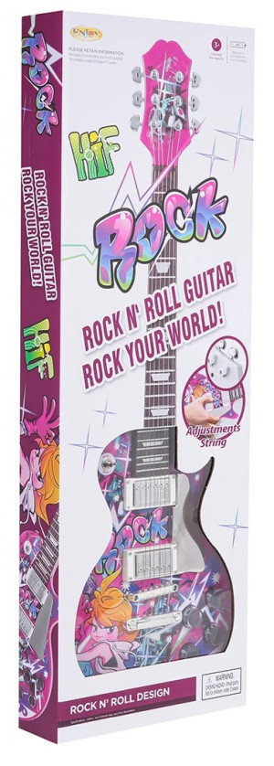 Gitara elektryczna dziecięca Rock Różowa (5903864971361). Instrumenty muzyczne dla dzieci
