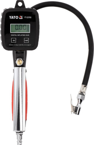 Pistolet pneumatyczny YATO cyfrowy manometr LCD YT-23705 (5906083124471). Pistolety do pompowania kół