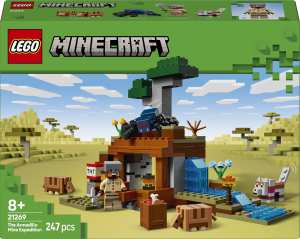 Zestaw klocków LEGO Minecraft Wyprawa do pancernikowej kopalni 247 elementów (21269). Klocki