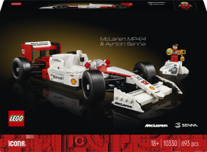 Zestaw klocków LEGO Icons McLaren MP4/4 i Ayrton Senna 693 elementy (10330). Klocki