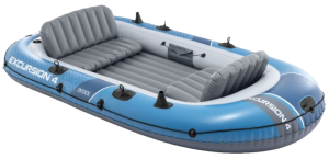 Ponton dmuchany Intex Excursion 4 4-osobowy 315 x 145 x 43 cm Szaro-niebieski 66324 (6941057430621). Łodzie
