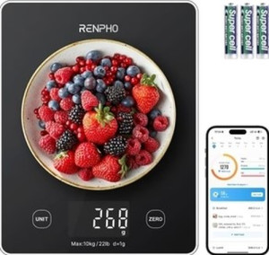 Waga podłogowa RENPHO Calibra 1L Smart Nutrition R-T001 (PEU-R-T001-BK). Wagi kuchenne