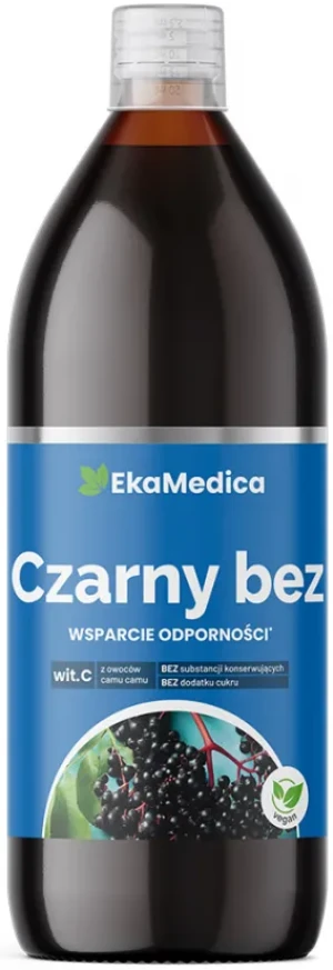 Suplement diety na odporność EkaMedica 100% Czarny Bez 1000 ml (5904213000930). Naturalne suplementy diety i ekstrakty