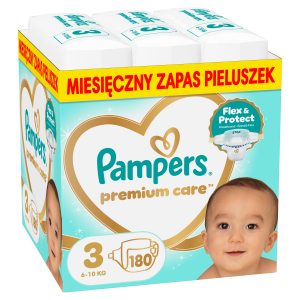 Pieluchy Pampers Premium Care Rozmiar 3 (6-10 kg ) 180 szt (8006530223720). Pieluchy i pieluchomajtki dla dzieci
