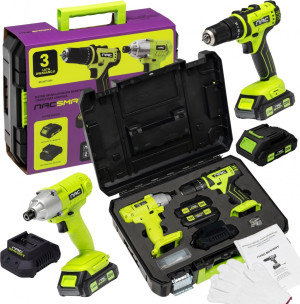 Zestaw Nac SMART NS-SET1-20V wkrętarka akumulatorowa + zakrętarka udarowa + akumulator + szybka ładowarka 20 V (5905842533370). Wkrętarki elektryczne