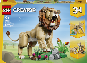 Zestaw klocków LEGO Creator Dzikie zwierzęta: Dumny lew 839 elementów (31386). Klocki