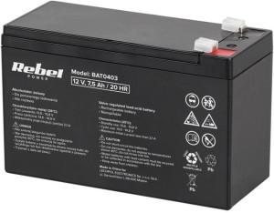 Akumulator żelowy Rebel Electro 12V-7.5Ah (BAT0403). Akumulatory i akcesoria do UPS