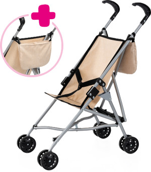 Wózek dla lalek Bayer Design z torbą Beżowy 30575AB (4003336420074). Akcesoria dla lalek