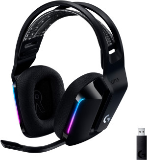 Słuchawki Logitech Lightspeed Wireless RGB Gaming Headset G733 Czarny (981-000864). Słuchawki
