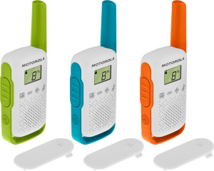 Walkie-talkie Motorola Talkabout T42 3 szt. Niebieski / Zielony / Pomarańczowy / Biały (MOTO42T). Krotkofalówki