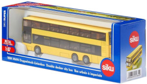 Model Siku 1:87 Autobus MAN piętrowy żółty (1884). Kolekcjonerskie modele pojazdów