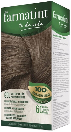Farba kremowa bez utleniacza do włosów Farmatint Gel Coloración Permanente 6c 155 ml (8470001789549). Farby do włosów