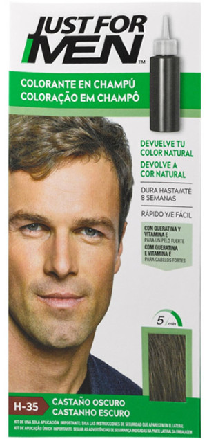 Szampon dla włosów wszystkich rodzajów Just For men Dark Brown Colouring Shampoo 27.5 ml (8413853402020). Szampony