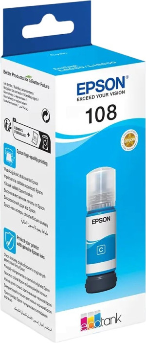 Tusz Epson EcoTank 108 Cyan 70 ml (8715946712345). Atramenty