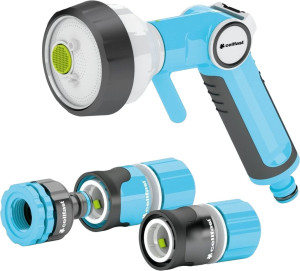 Zestaw Cellfast Ergo z 4-funkcyjnym zraszaczem pistoletowym 3/4" (5901828859533). Dysze