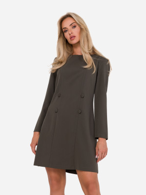 Sukienka trapezowa damska Made Of Emotion M753 XL Khaki (5905563712955). Sukienki damskie