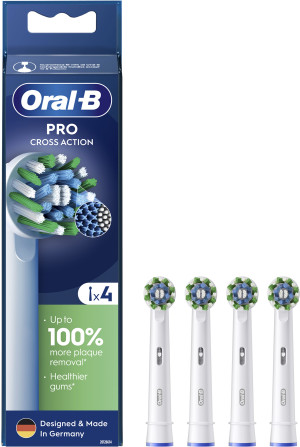 Końcówki do szczoteczki elektrycznej Oral-B Pro Cross Action, 4 szt. białe (8006540847770). Szczoteczki elektryczne i irygatory