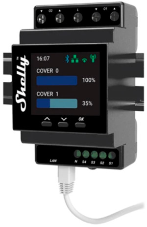 Kontroler Shelly "Pro Dual Cover / Shutter PM" 2 niezależne kanały sterowania pomiar energii (3800235268124). Akcesoria do inteligentnego domu