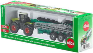 Metalowy model traktora Siku Class Xerio z cysterną 1:87 (4006874018277). Kolekcjonerskie modele pojazdów