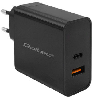 Ładowarka sieciowa Qoltec Super Quick PD Charger USB-C USB-A 90W 5-20V 2.4-4.35A Black. Ładowarki do telefonów