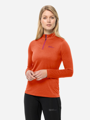 Bluza sportowa damska nierozpinana Jack Wolfskin Sky Thermal Hz W 1808951-3412 XS Pomarańczowa (4064993858716). Bluzy sportowe damskie