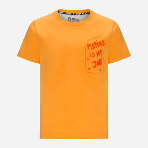 Koszulka dziecięca dla dziewczynki Jack Wolfskin Villi T K 1609721-3087 104 cm Pomarańczowa (4064993684100). T-shirty dziewczęce