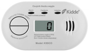 Czujnik czadu bateryjny z wyswietlaczem Kidde K5DCO (KID-K5DCO). Czujniki