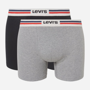 Zestaw majtek męskich typu bokserki 2 szt Levi's Logo Boxer Brief Org 2P 7012228430050 S Szary/Czarny (8720245437998). Majtki męskie