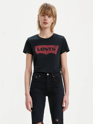 Koszulka damska bawełniana Levi's The Perfect Tee 17369-0201 XS Czarna (5400537012623). T-shirty damskie