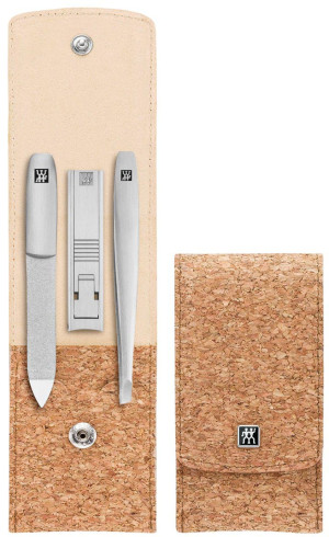 Zestaw podróżny do manicure Zwilling Twinox w korkowym etui 3 elementy (4009839418297). Zestawy do manicure