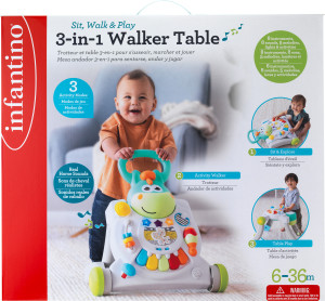 Centrum rozwijalny Infantino 3 w 1 Walker Table (0773554151268). Stoliczki edukacyjne i interaktywne centra zabawy