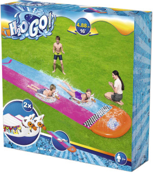 Ślizgawka wodna Bestway H2O Go Llama Rama Double Race Slide Water Slide 52320 (6942138968897). Zabawki na plażę, do piaskownicy i wanny