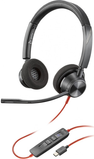 Słuchawki Plantronics Poly Blackwire 3320 Stereo Microsoft Teams Certified USB-C Headset + USB-C/A Adapter Black (0197498429106). Słuchawki