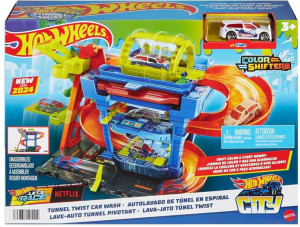 Zestaw do zabawy Hot Wheels Tunnel Twist Car Wash (0194735195114). Tory samochodowe dla dzieci