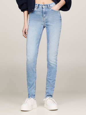 Jeansy slim fit damskie z wysokim stanem Tommy Jeans DW0DW17572-1AB W32L30 Błękitne (8720646652624). Jeansy damskie