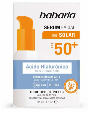 Serum do twarzy Babaria Solar Acido Hialuronico SPF 50+ 30 ml (8410412490320). Serum do twarzy