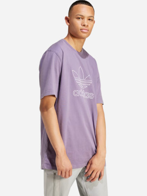 T-shirt męski bawełniany adidas Adicolor Trefoil IR7992 S Liliowy (4066759595989). T-shirty męskie