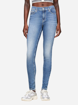 Jeansy skinny damskie z wysokim stanem Tommy Hilfiger DW0DW19255-1A4 W31L32 Niebieskie (8720636585536). Jeansy damskie