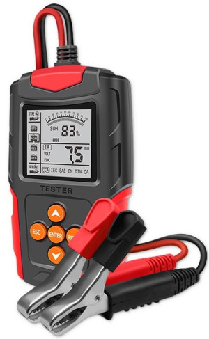 Cyfrowy tester akumulatora Qoltec z wyświetlaczem LCD 12 V 24 V 3 Ah - 200 Ah (5901878524849). Interfejsy diagnostyczne i mierniki samochodowe