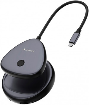 USB-hub Verbatim WDA-02 USB Type-C do 1 x USB Type-C/1 x USB Type-A/1 x HDMI Grey (0023942321477). Huby i czytniki kart USB
